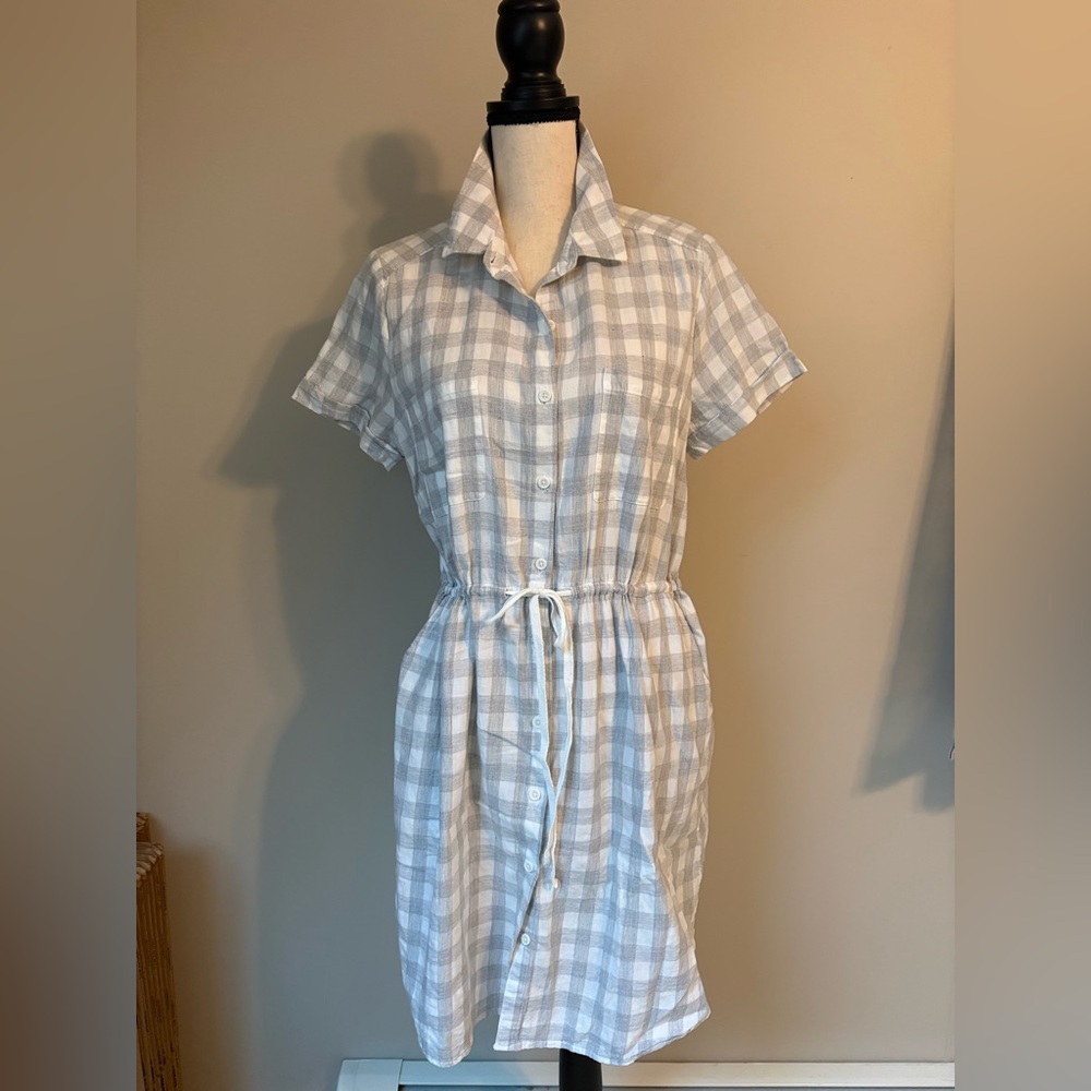 Beach Lunch Lounge Gray and White Gingham Plaid Dress | Women’s Sz M - Picture 12 of 14